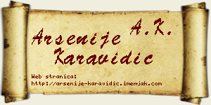 Arsenije Karavidić vizit kartica